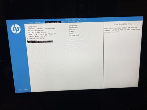 hp bios key